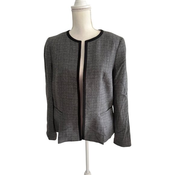 TALBOTS Gray Black Italian Wool Blend Blazer Jacket Size 10 - Picture 5 of 7